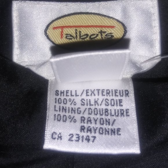 Talbot's 100% Pure Silk Women's Black Sheen Dress Pants Trouser Size 16 - Picture 5 of 5